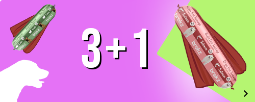 Nu 3 + 1 gratis bij Brekz hondenworsten